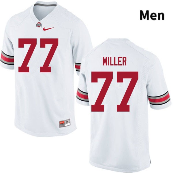 Ohio State Buckeyes Harry Miller Men's #77 White Authentic Stitched College Football Jersey